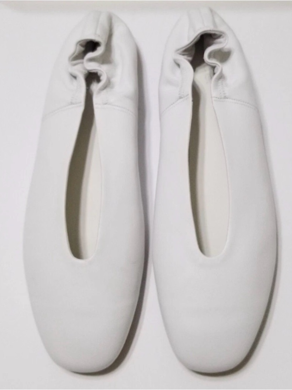 Vince Ballet Flats Pristine Optical White Leather Sz 9/ 39 Made in Italy